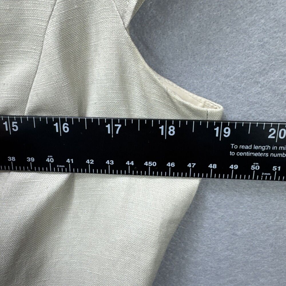Calvin Klein Dress Women's 10/12? Tan Shirtdress Buttons Linen Blend Lined - Picture 7 of 9